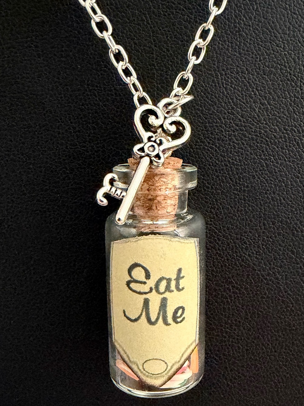 Alice in Wonderland "Eat Me" Bottle Necklace